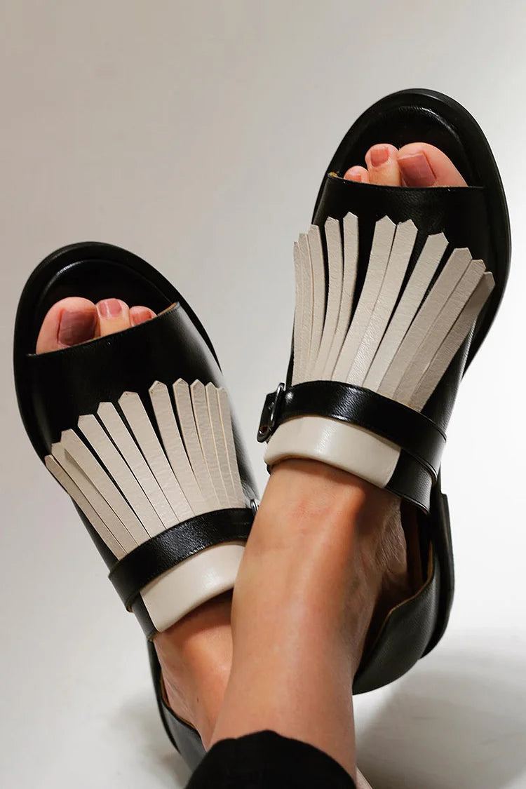 Everly & Rose | Elegant Platform Sandals with Fashionable Fringes