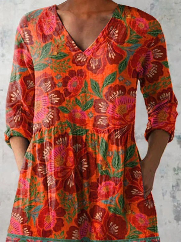 Summer Bloom Linen Tunic – Ethnic Charm