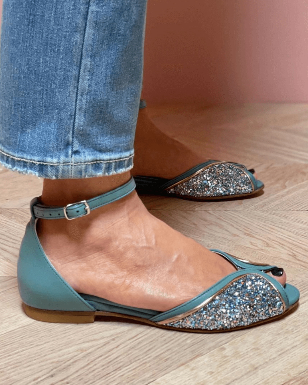 Everly & Rose | Elegant Low Glitter Sandals Perfect for Any Occasion
