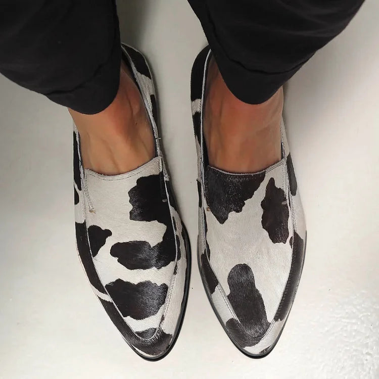 Everly & Rose | Cow Print Loafers