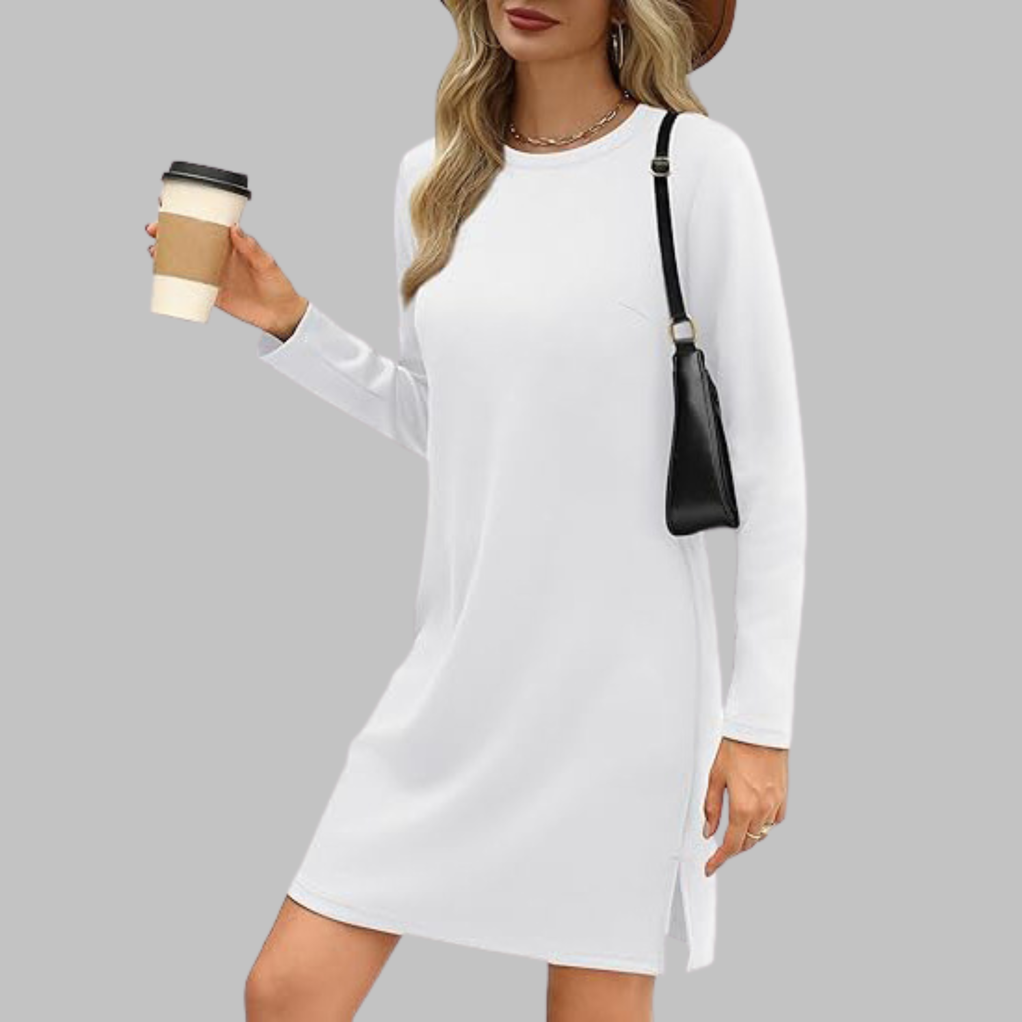 Alayah™ | Comfortable Long Sleeve Round Neck Dress