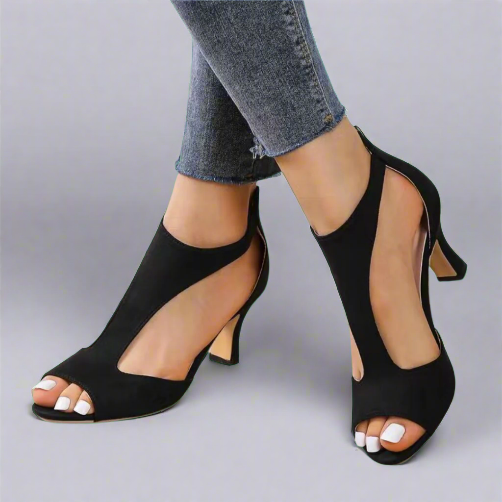 Barbara - Cut Out Peep Toe Heels