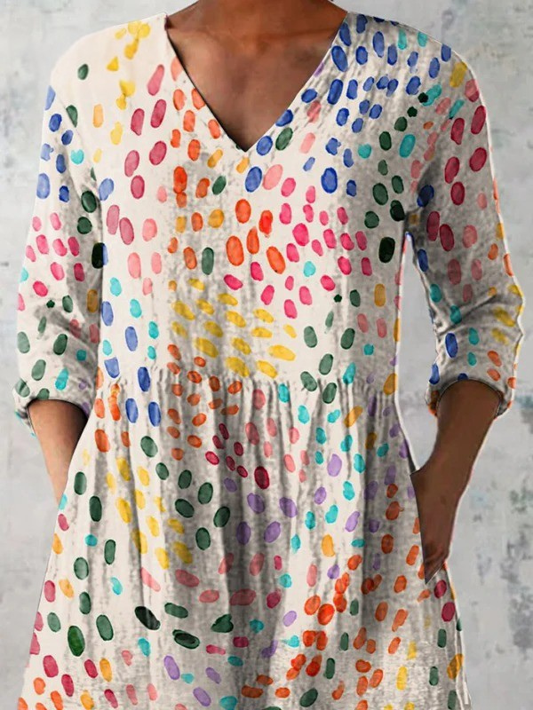 Polka Dot Linen Tunic – Playful Vintage