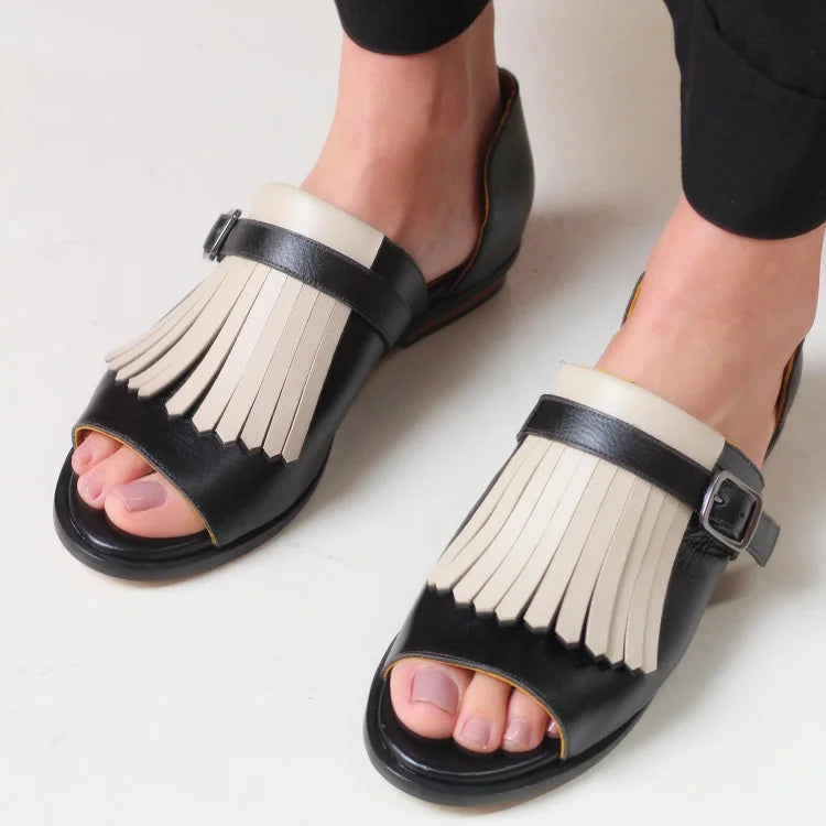 Everly & Rose | Elegant Platform Sandals with Fashionable Fringes