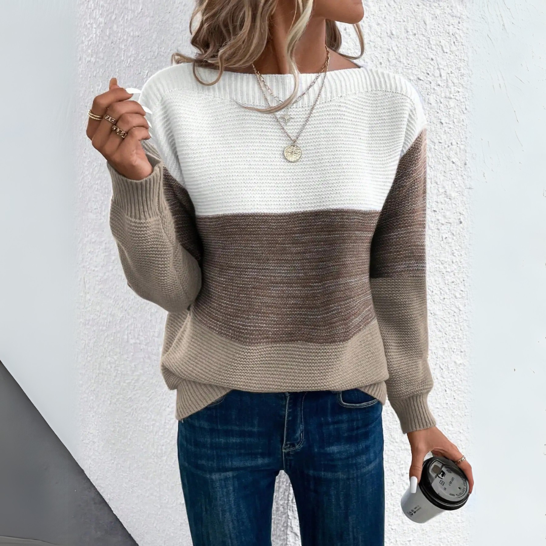 Clara - Chic and Cozy Patchwork Sweater for a Stylish Look
