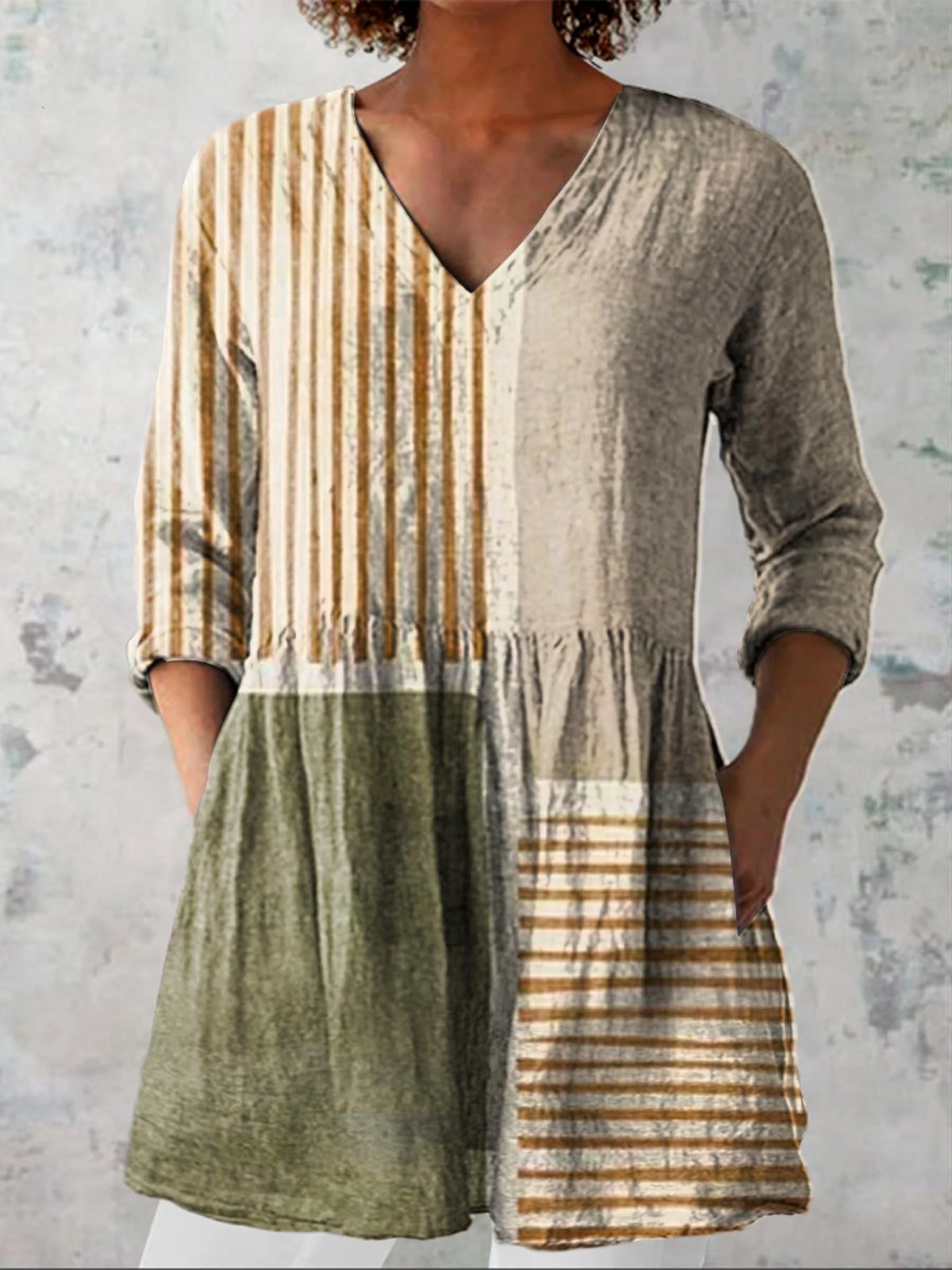 Geometric Linen Tunic – Modern Lines