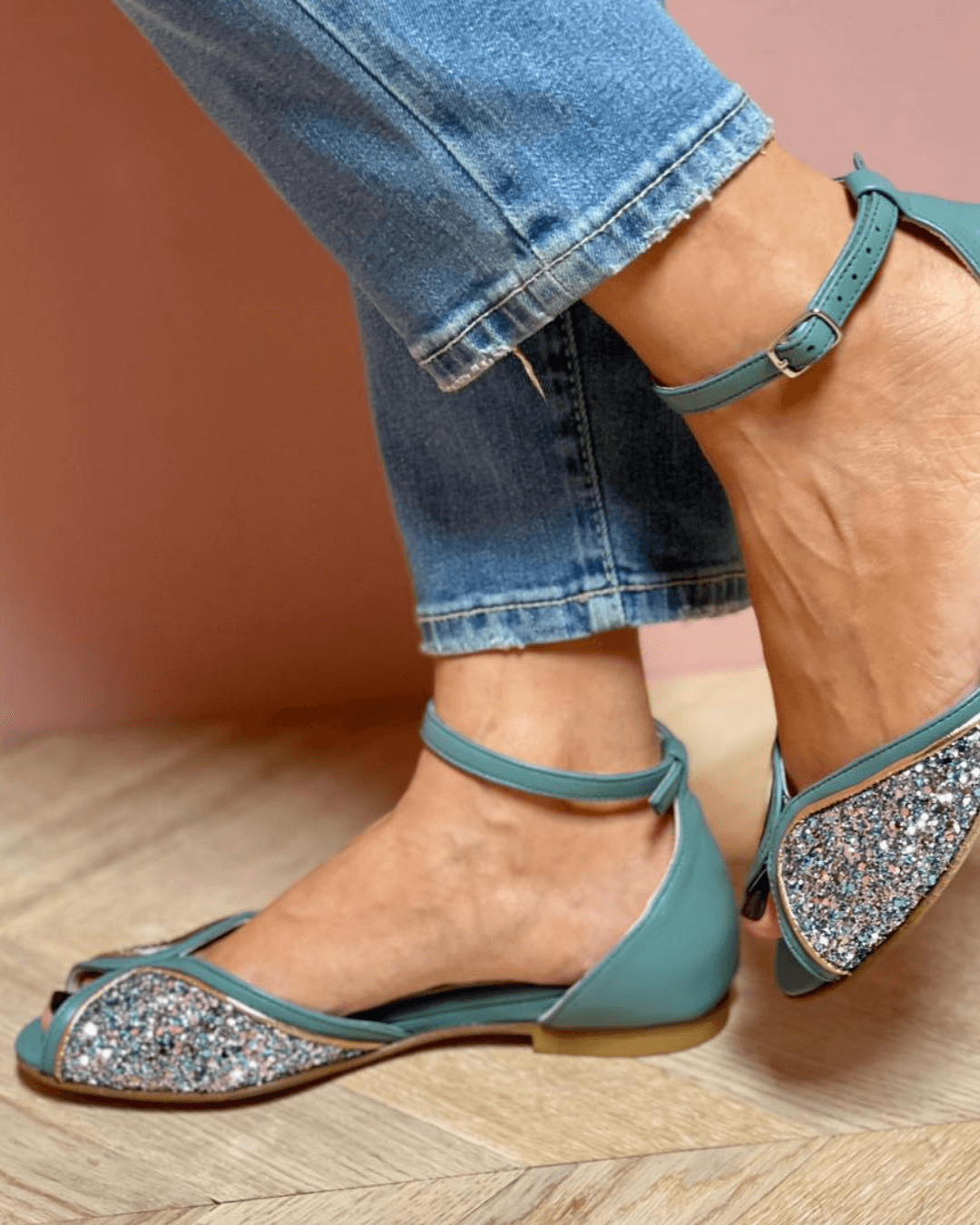 Everly & Rose | Elegant Low Glitter Sandals Perfect for Any Occasion