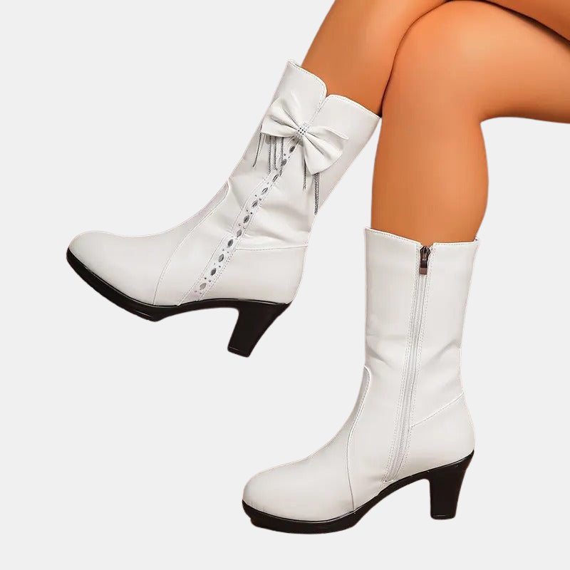 Natalia | Vintage Bow Leather Boots