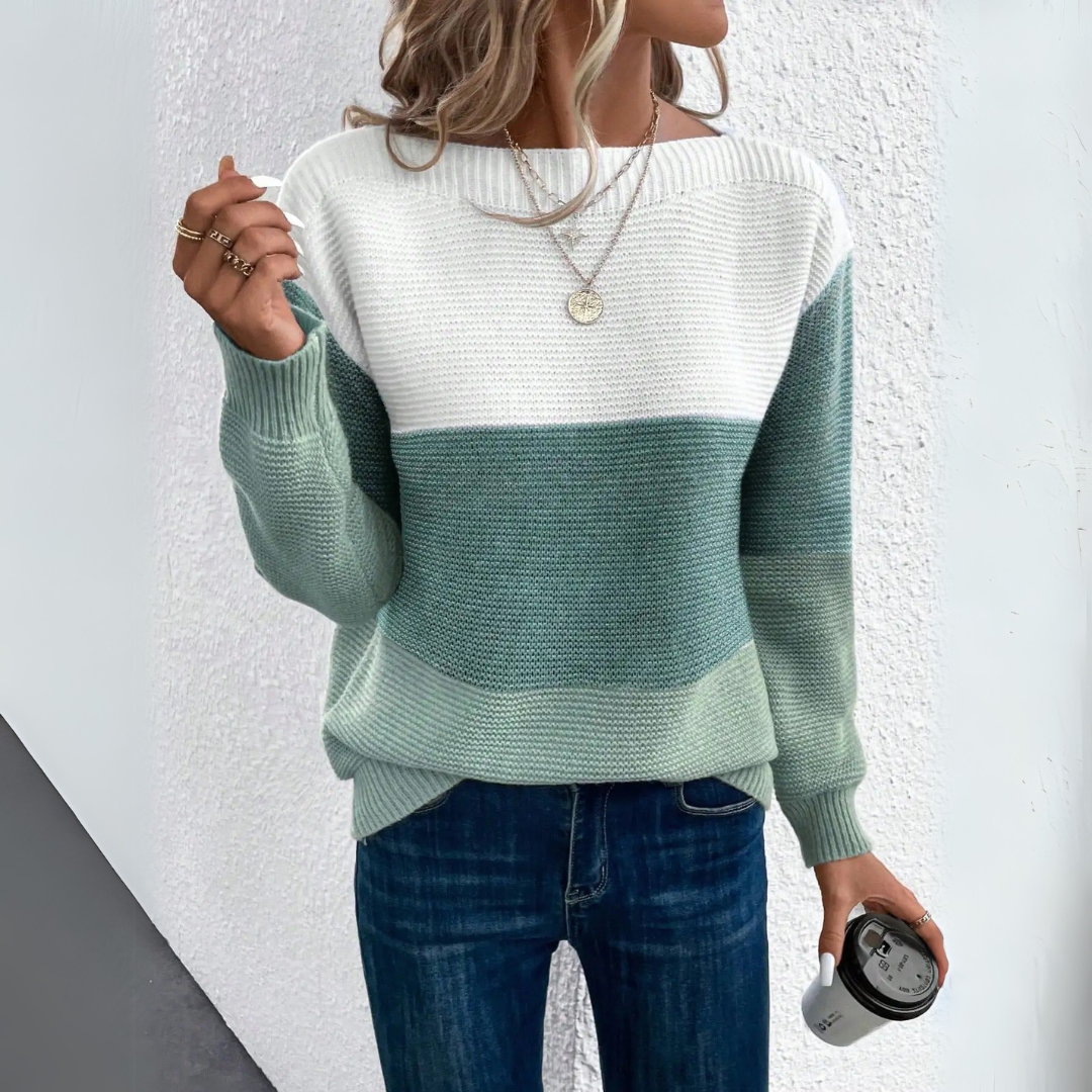Brooklyn | Elegant Three-Color Patchwork Sweater