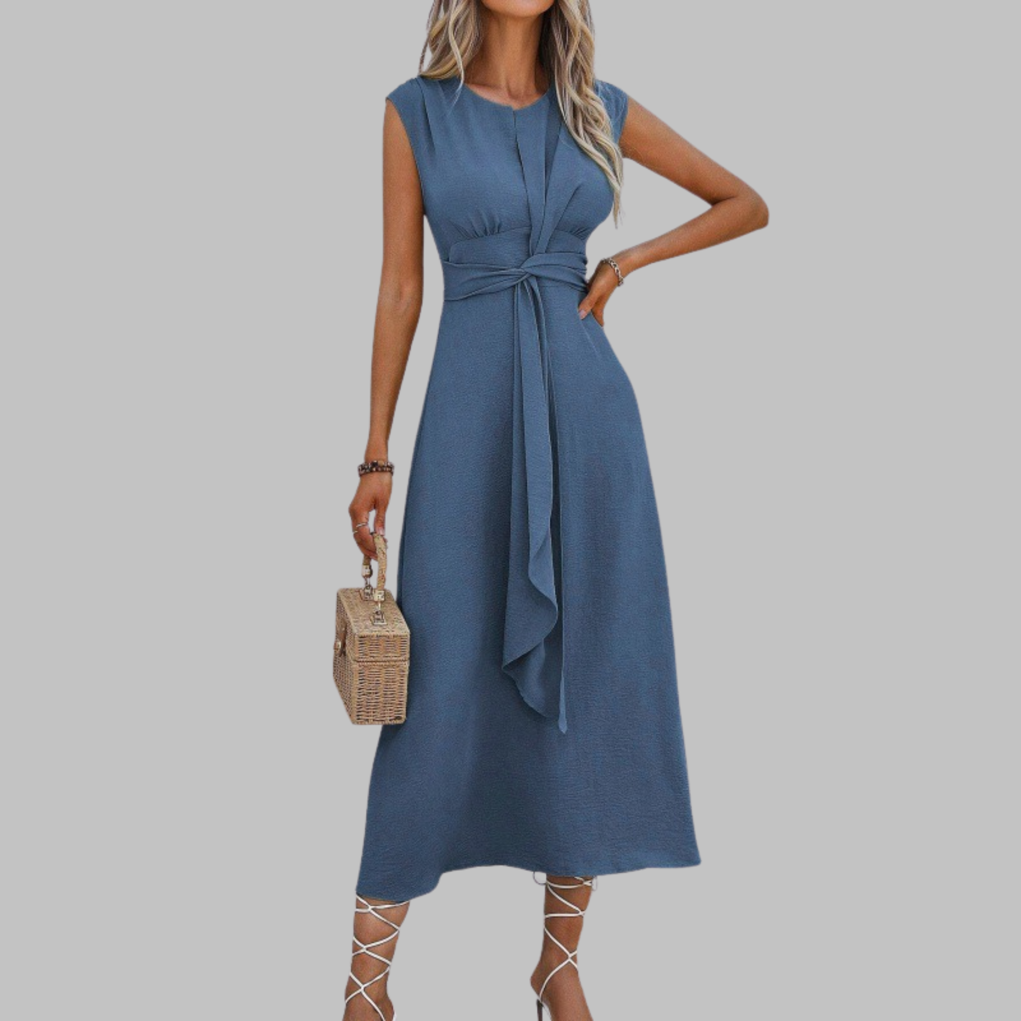 Bridgette™ | Elegant Sleeveless Round Neck Maxi Dress