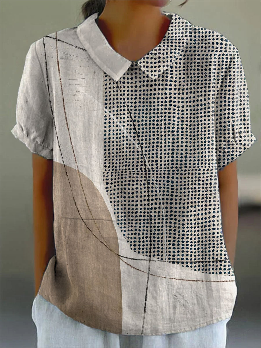 Lana | Camisa Abstracta de Puntos y Líneas