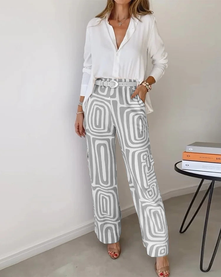 Everly | Stylish Pant Set – Includes Blouse and Belt