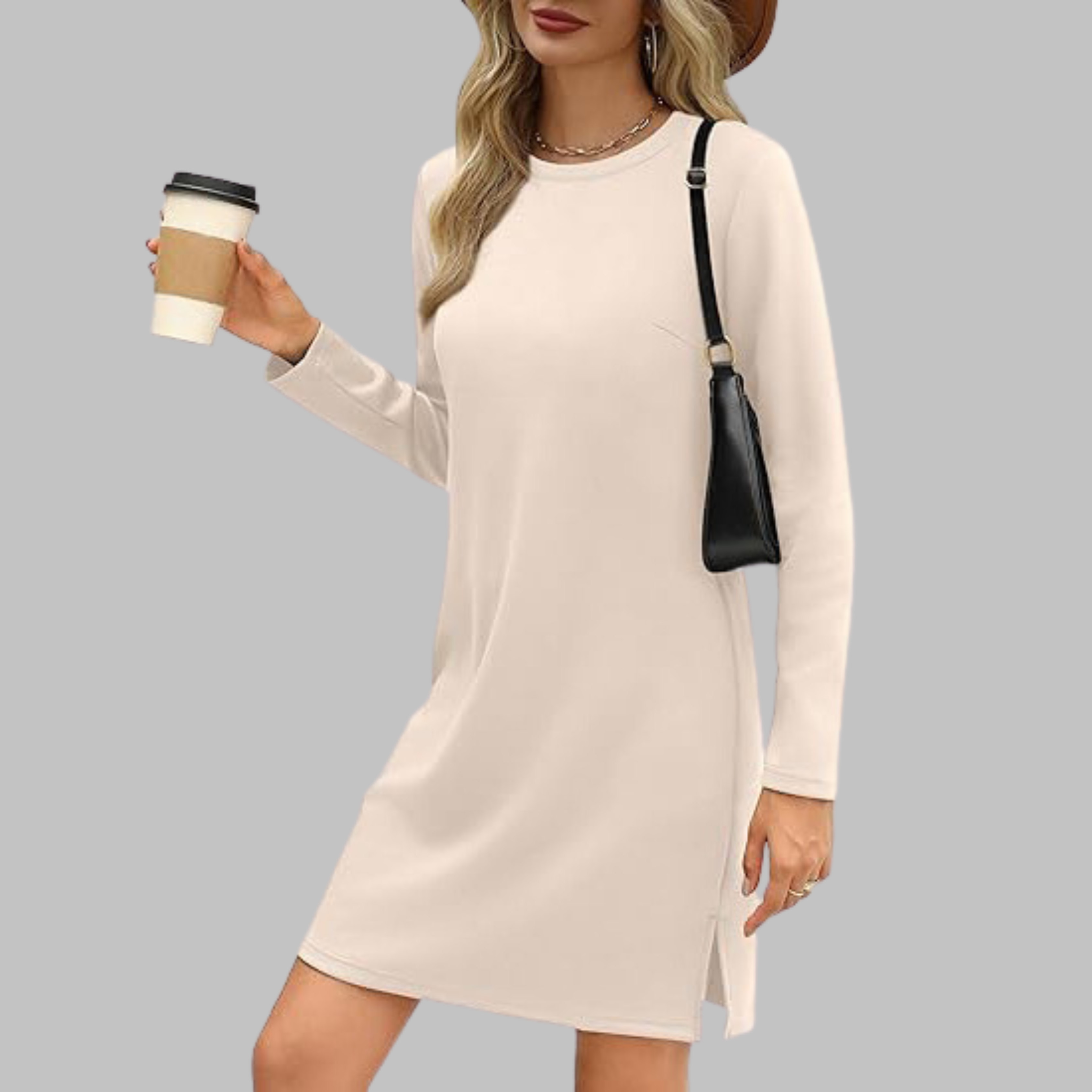 Alayah™ | Comfortable Long Sleeve Round Neck Dress