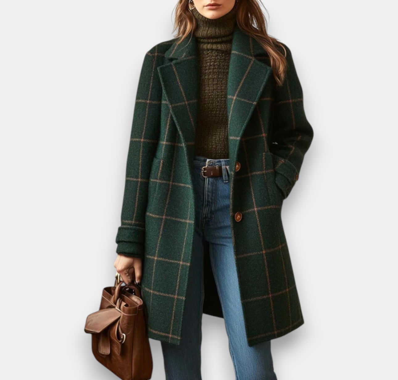 Evelyn™ | Women's Retro Lapel Plaid Coat