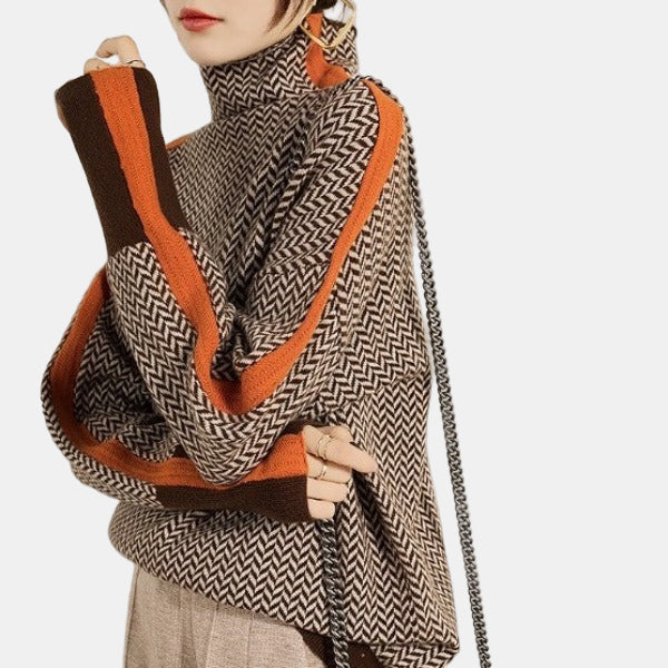 Solene™ | Herringbone Luxe Turtleneck