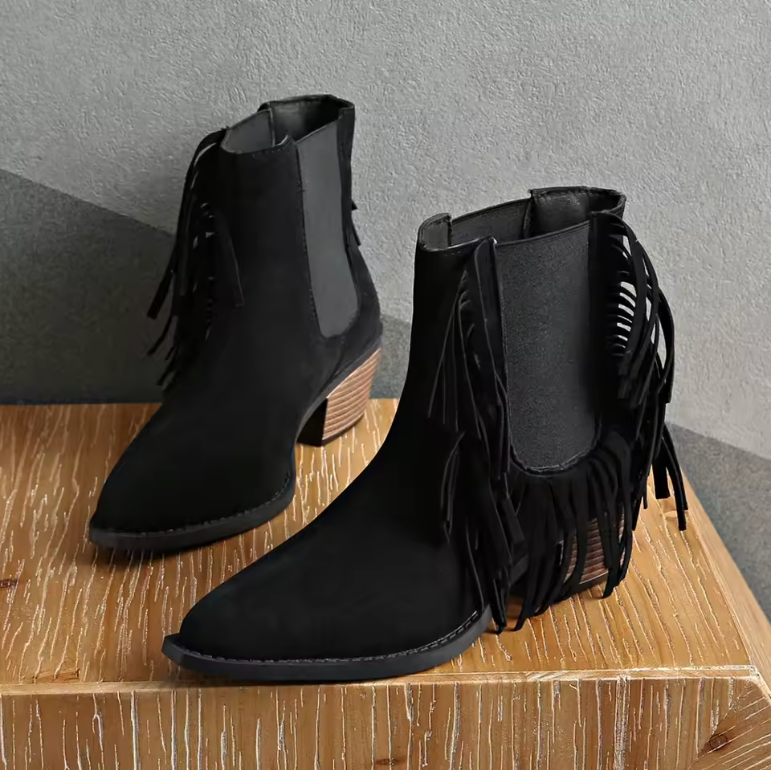 Tigra – Fringe Luxe Ankle Boots