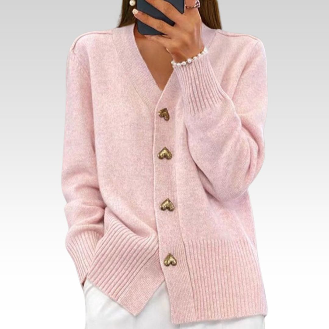 Avery | Elegant Cardigan with Heart Buttons