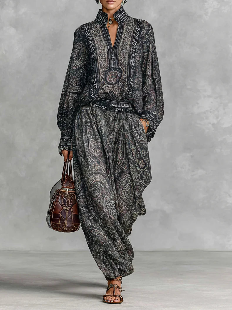 Amara™ | Vintage Paisley Two-Piece Set