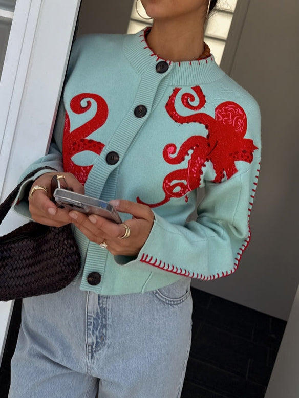 Lois™ | Fun Octopus Pattern Cardigan