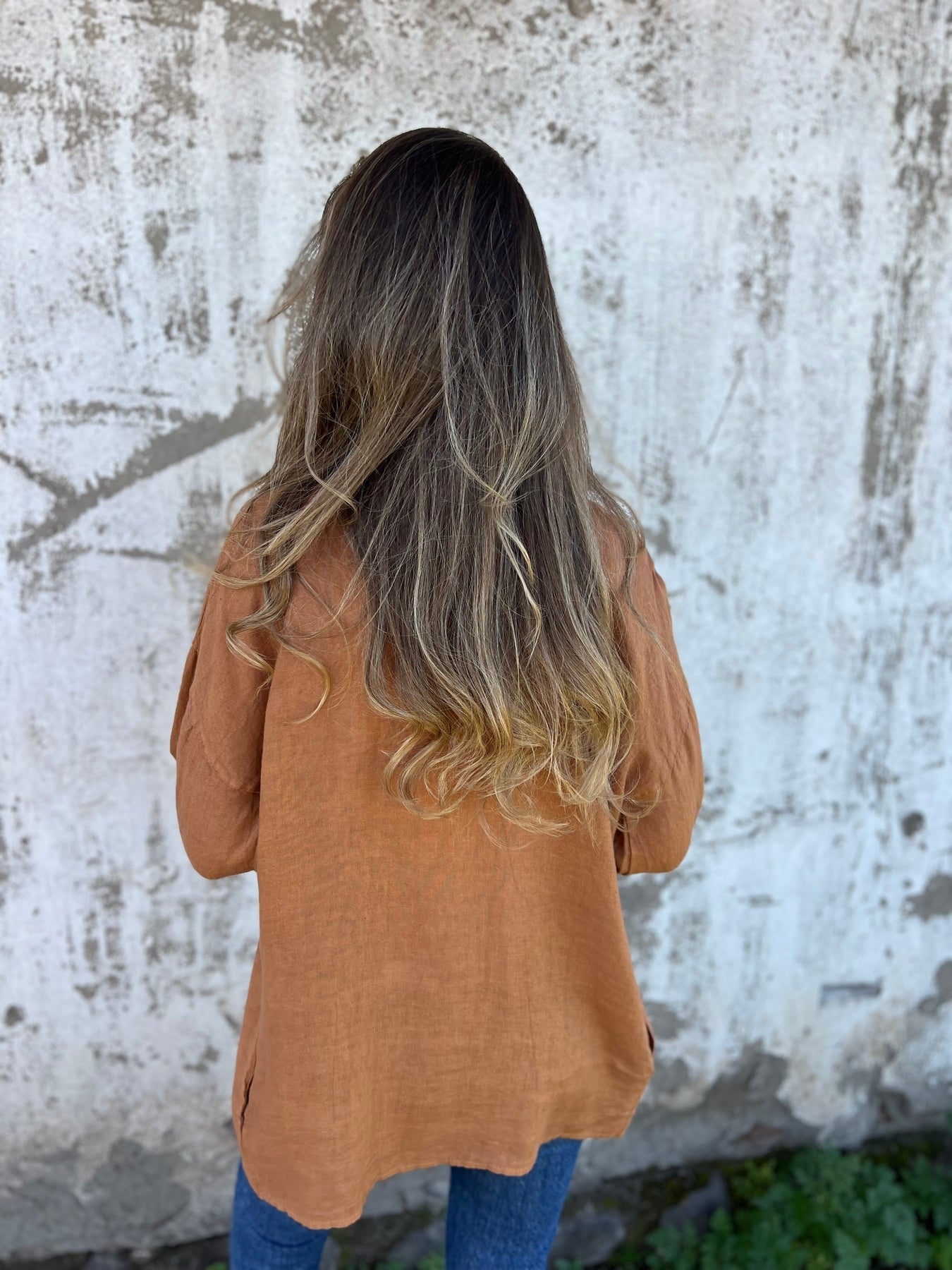 Mila | Knit Sweater in Linen with Ruffles