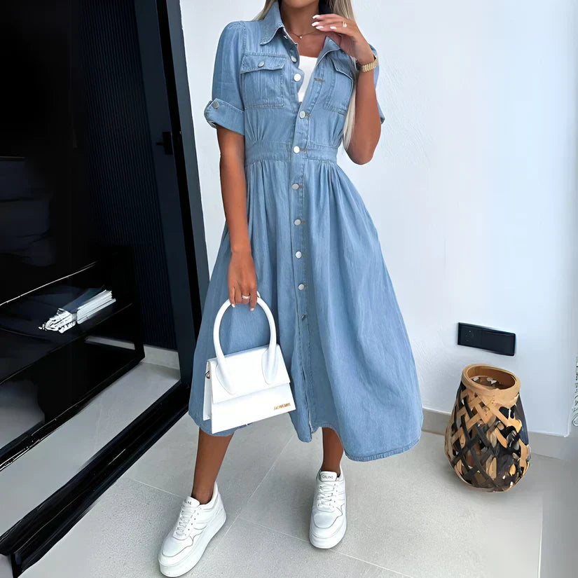 Summer | Women's Denim Midi Dress
