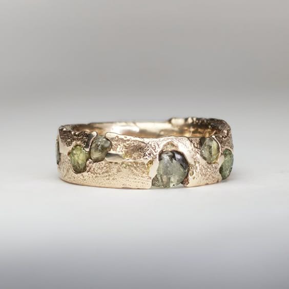 Gianna™ | Vintage Green Golden Forged Ring
