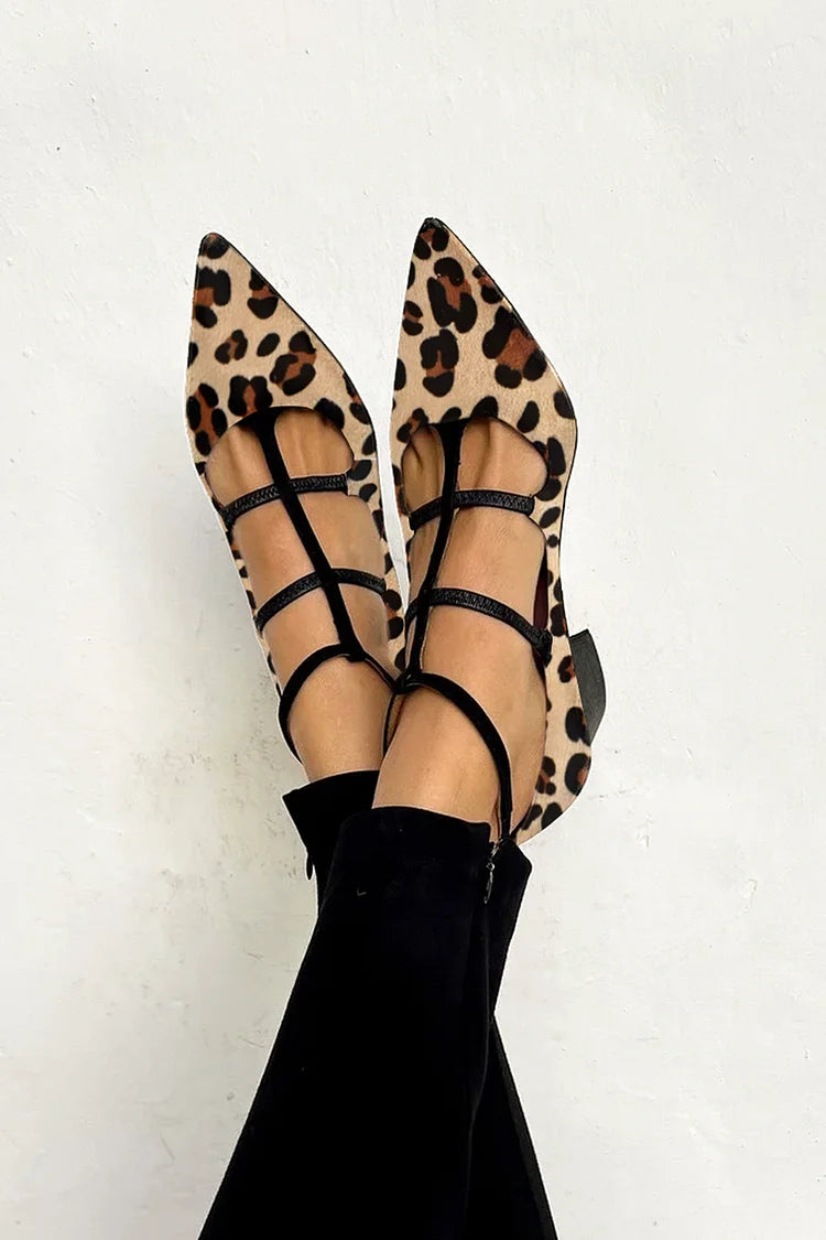 Everly & Rose | ANIMAL PRINT BALLET FLATS WITH STRAPS