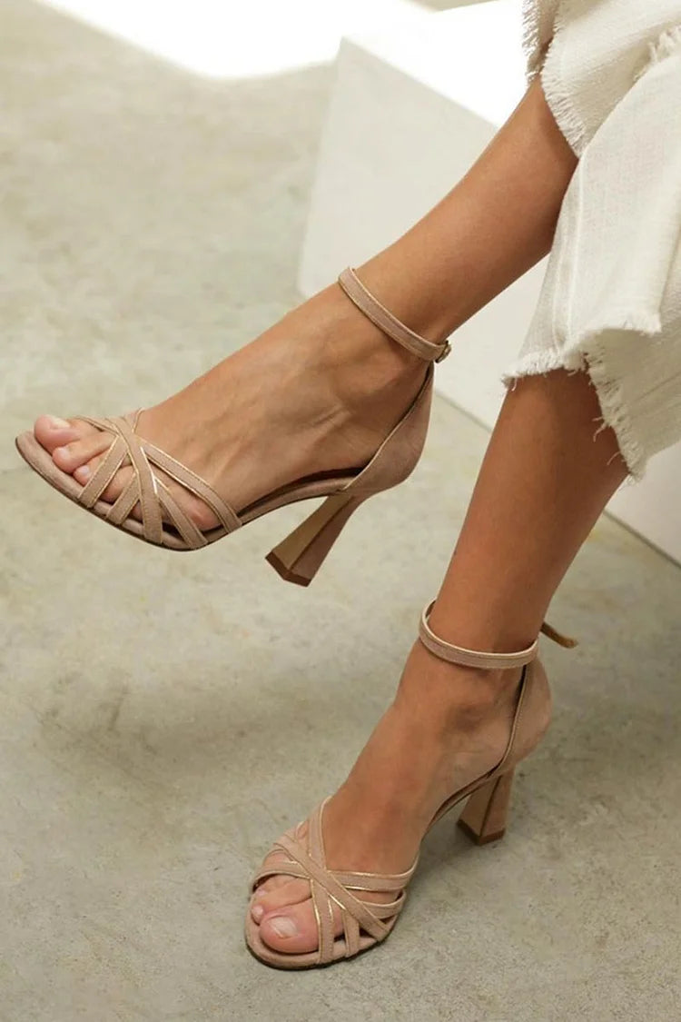 Everly & Rose | Elegant Cross-Strap High Heel Sandal for a Chic and Comfortable Look