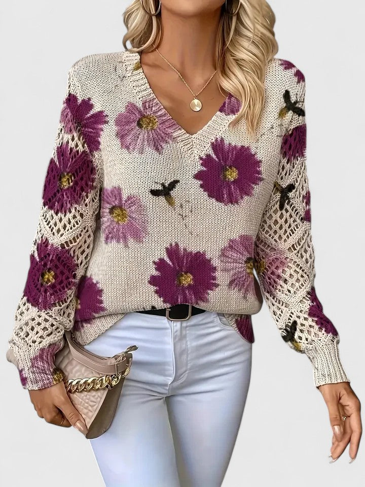 Mae™ | Elegant Sweater with Floral Pattern