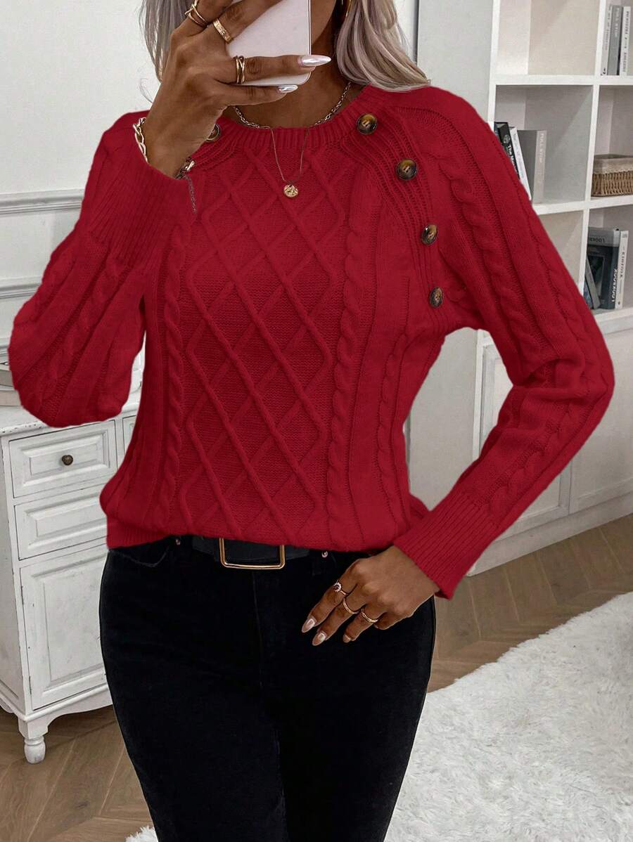 Betsy™ | Button-Detail Cable Jumper