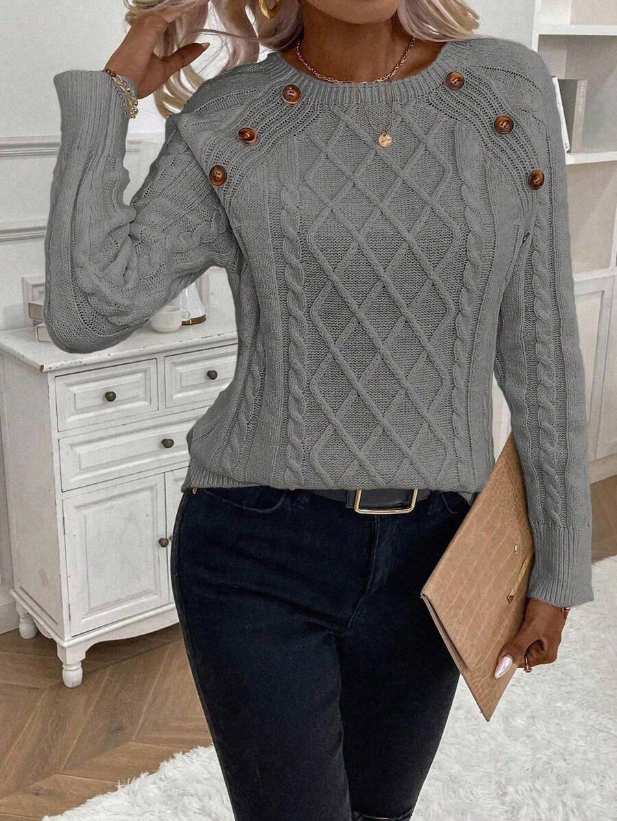 Betsy™ | Button-Detail Cable Jumper