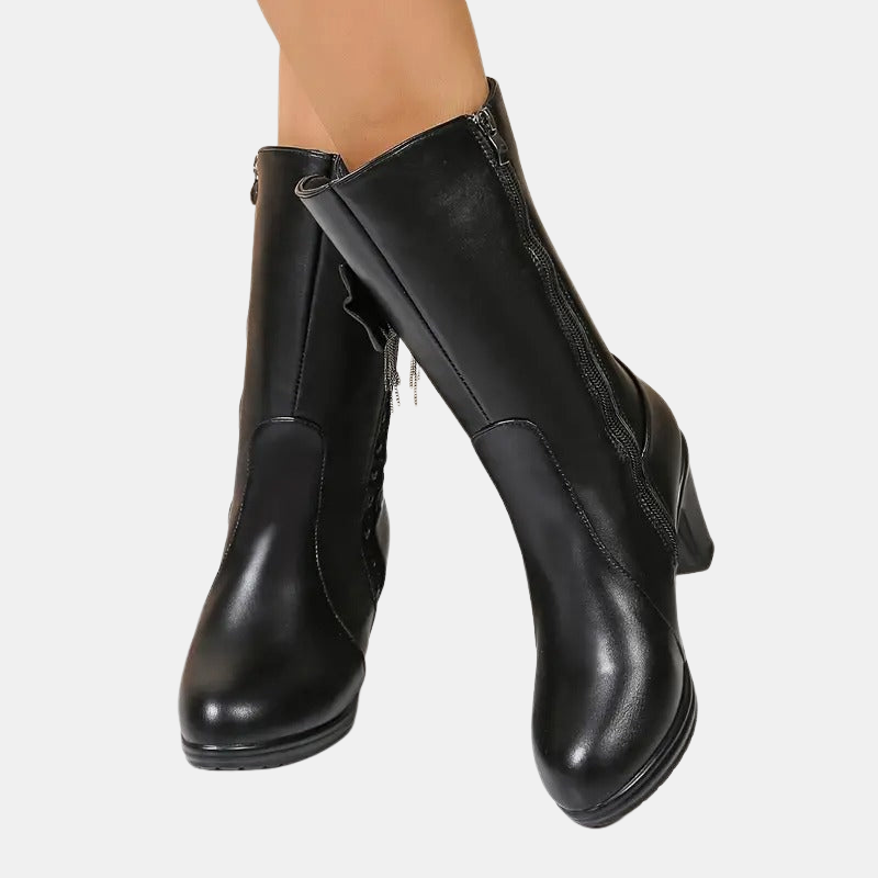Natalia | Vintage Bow Leather Boots