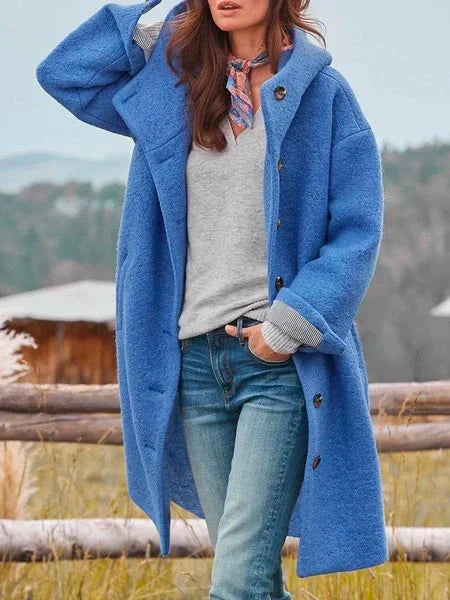 Jacinthe | Elegant Long Sleeve Coat With Buttons
