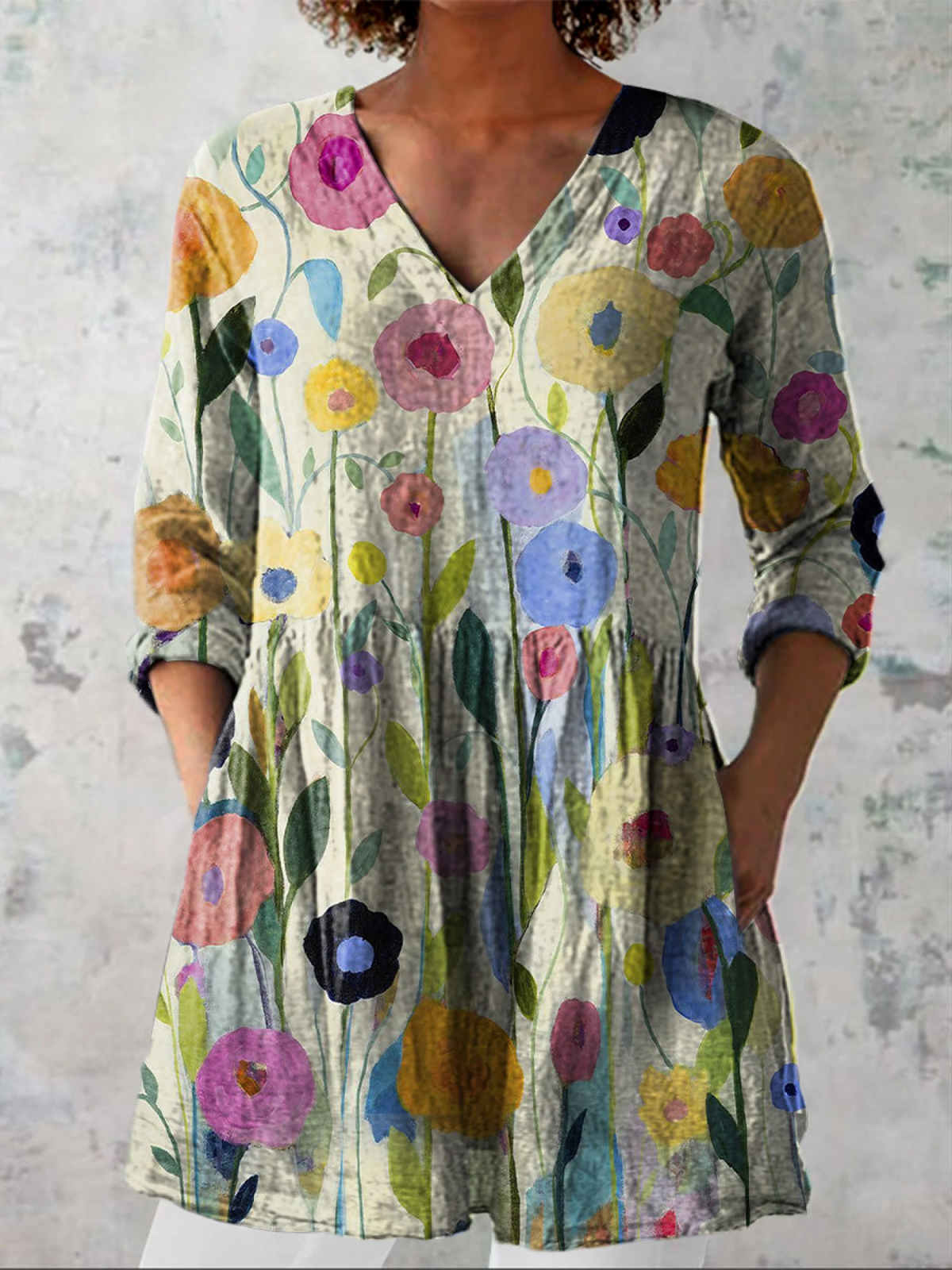 Springfield Art Linen Tunic – Colorful Bloom