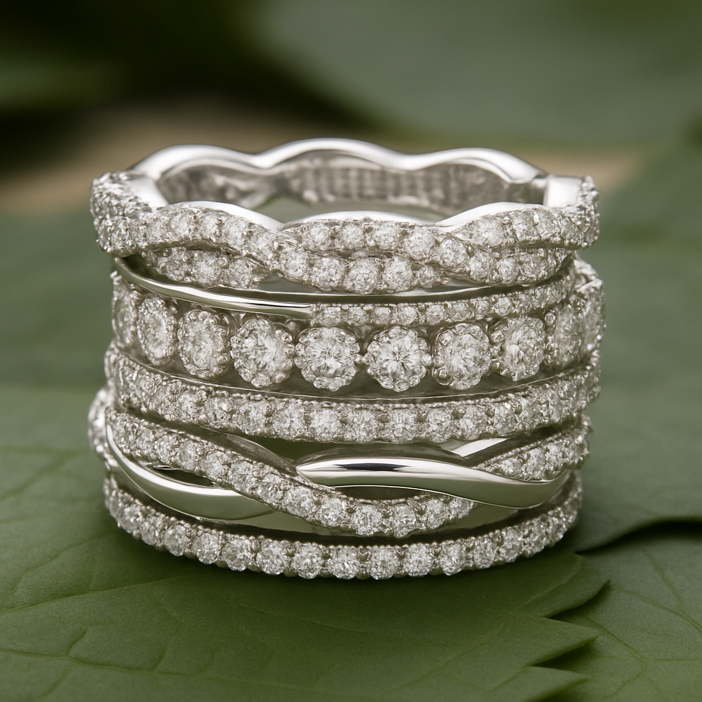 Delilah™ | Vintage Layered Zirconia Silver Ring