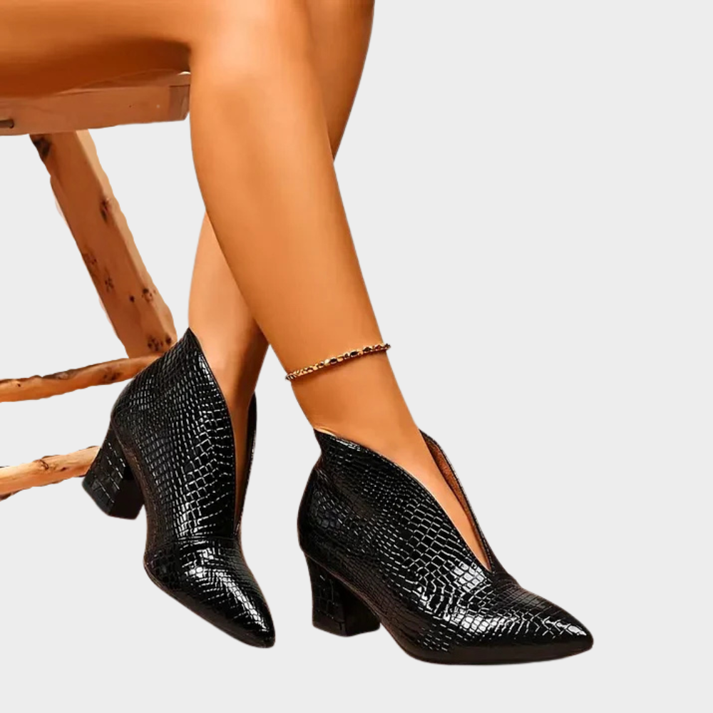 Valentina | Elegant V-Cut Ankle Boots