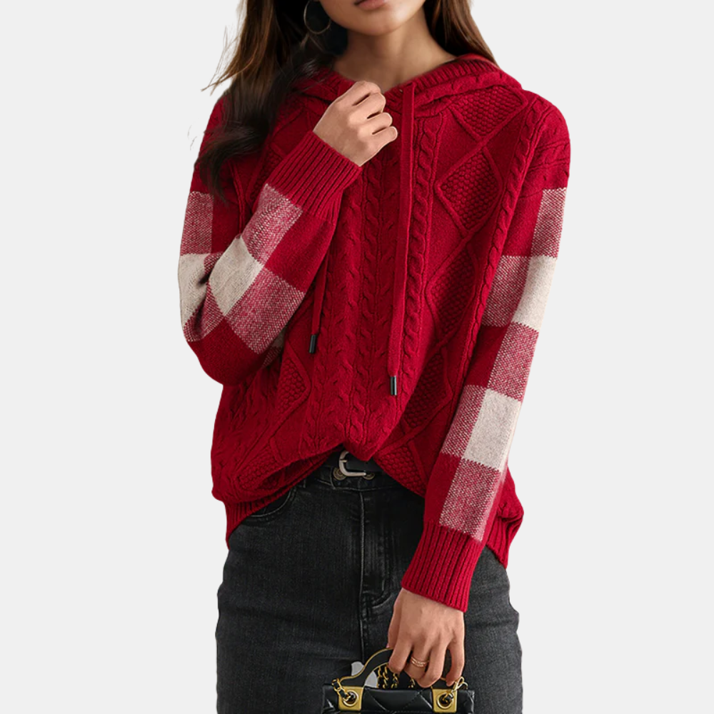 Aveline™ | Cable Knit Hoodie Sweater