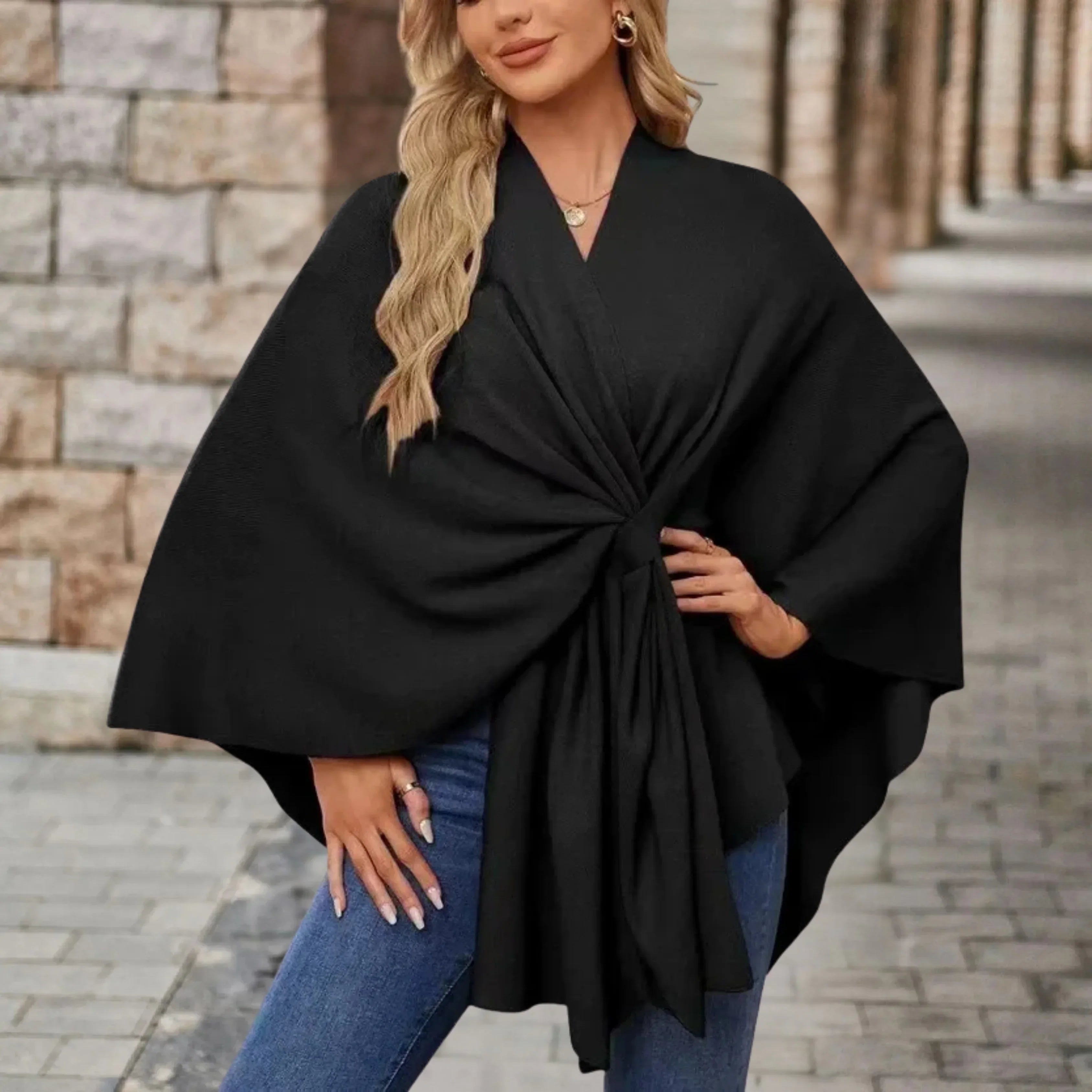 Briana™ | Elegant Draped Poncho