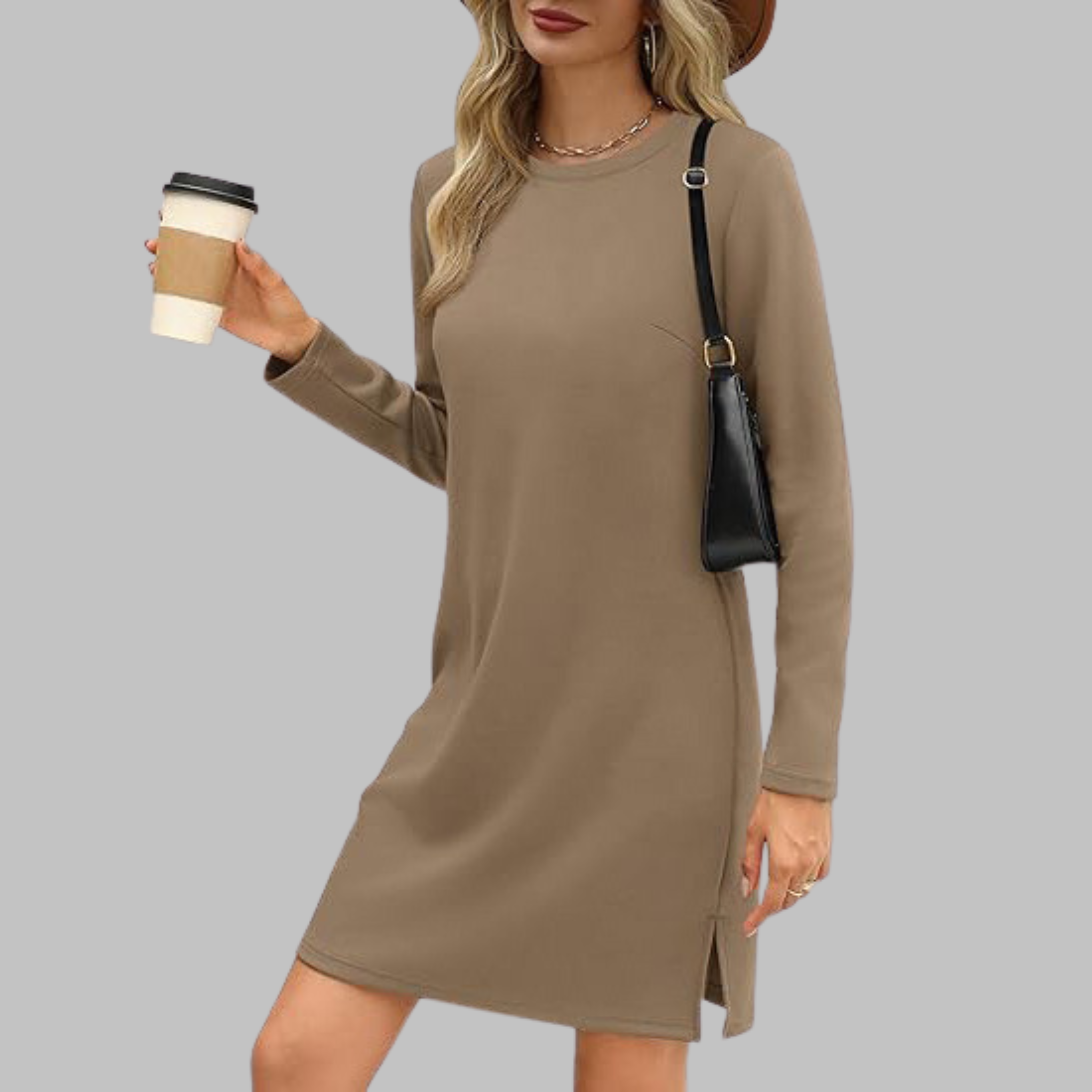 Alayah™ | Comfortable Long Sleeve Round Neck Dress