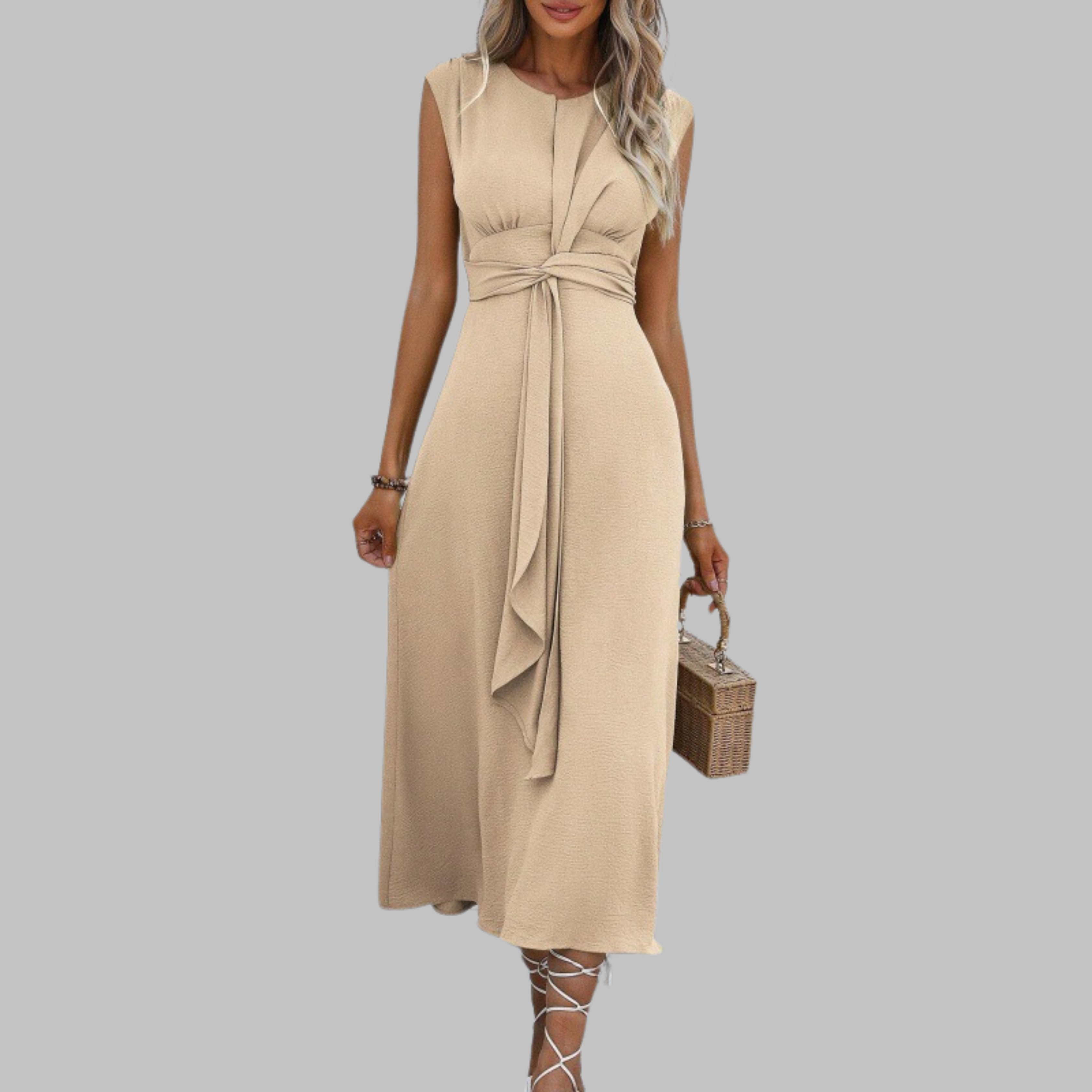 Bridgette™ | Elegant Sleeveless Round Neck Maxi Dress