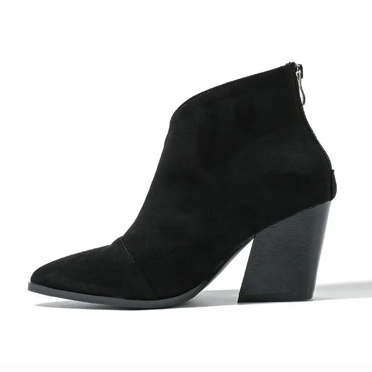Hailey | Pointed Ankle Boot With Suede Effect
