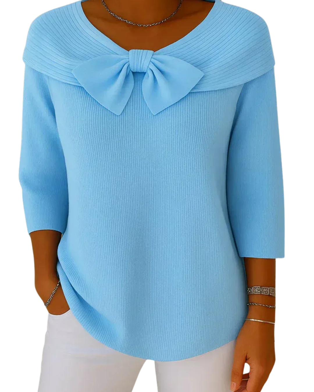 Lirya™ | Elegant knitted top with bow