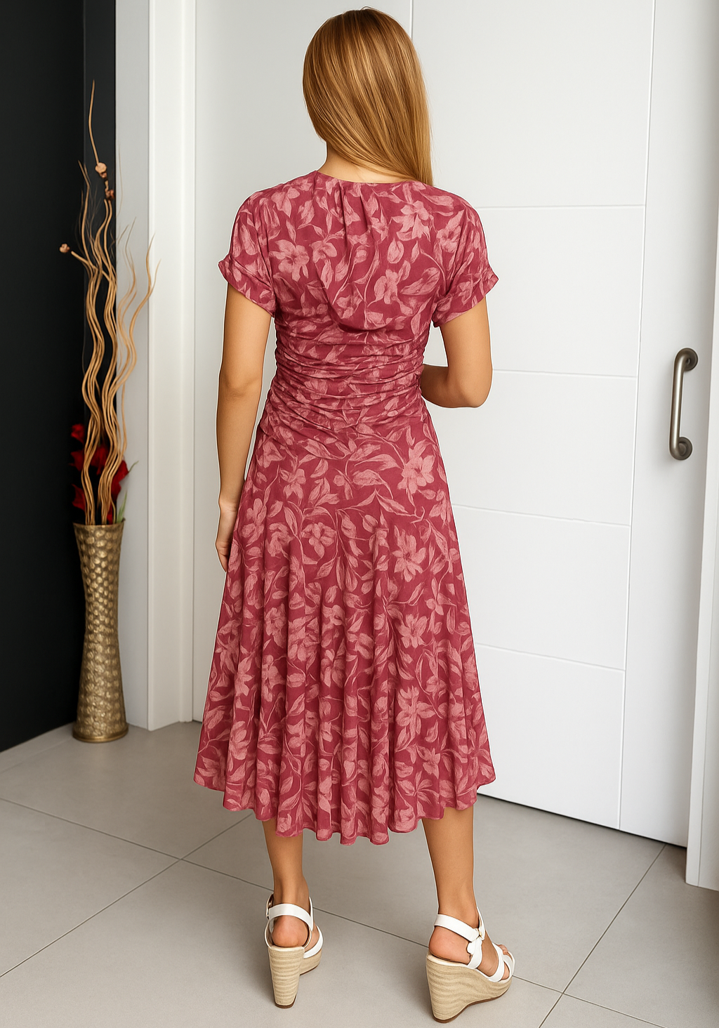 Anastasia™ | Off-Shoulder Midi Dress with Floral Print