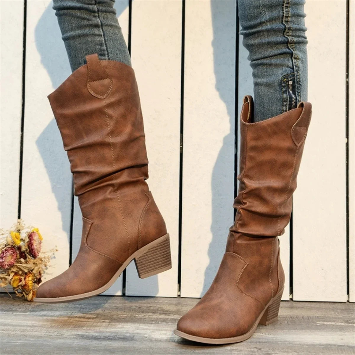 Dawn - Western Leather Boots