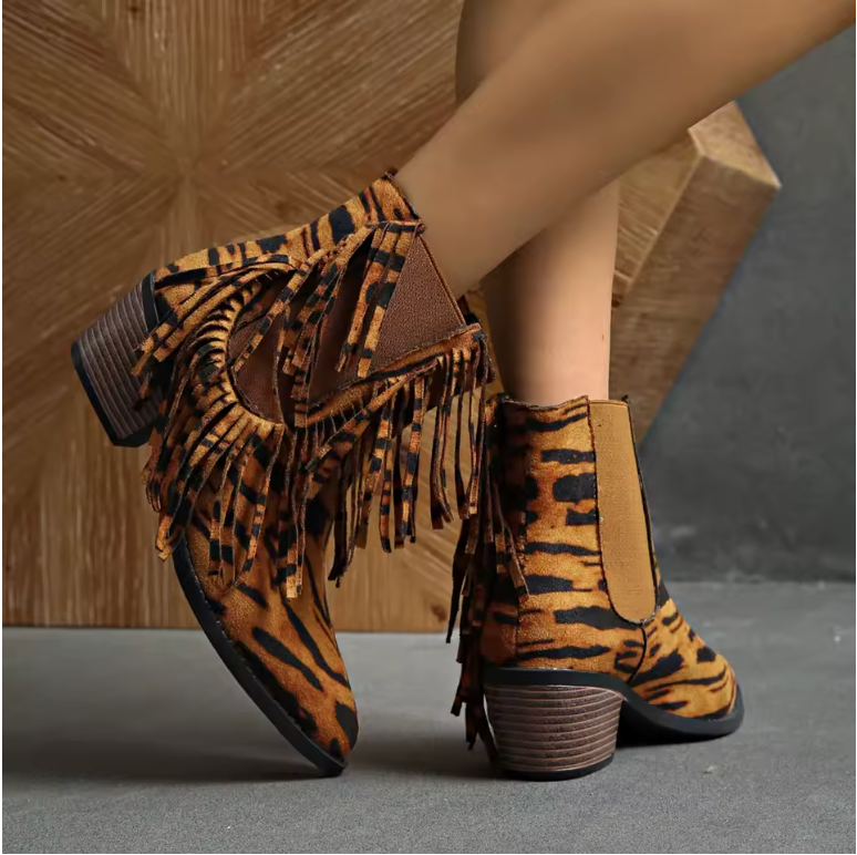 Tigra – Fringe Luxe Ankle Boots