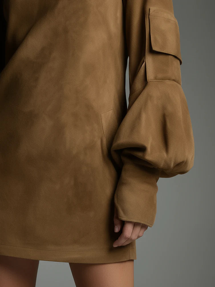 Leona™ | High-Neck Velvet Mini Dress