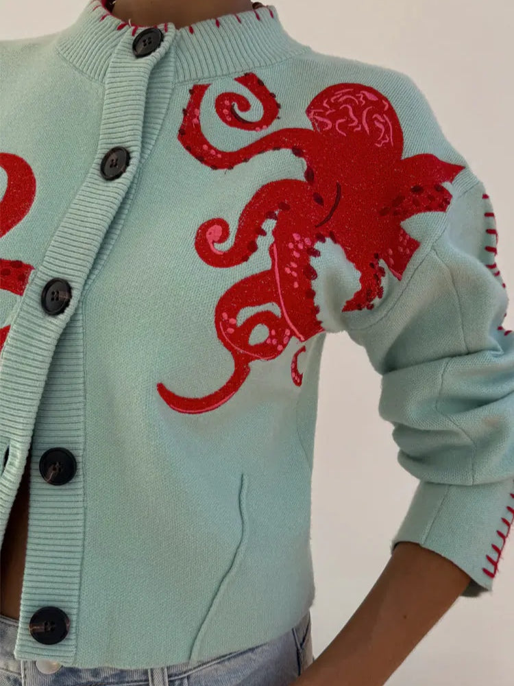 Lois™ | Fun Octopus Pattern Cardigan