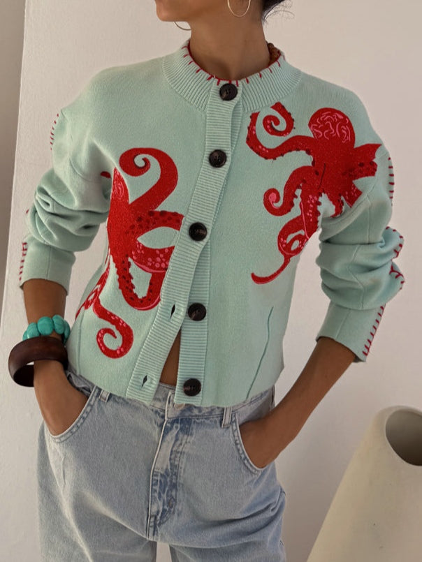 Lois™ | Fun Octopus Pattern Cardigan