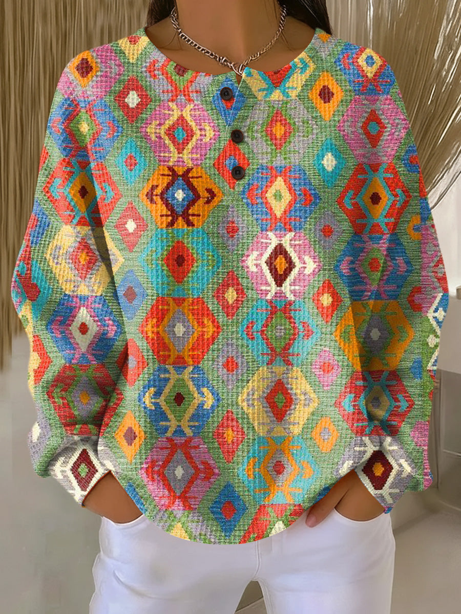 Tilde | Colorful Sweater with Check Pattern