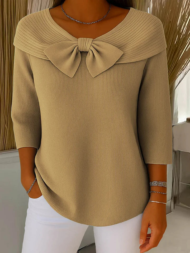 Lirya™ | Elegant knitted top with bow
